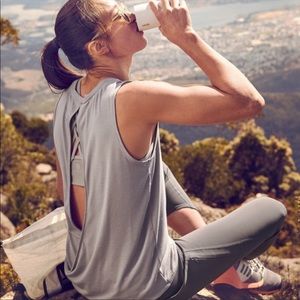 Athleta Gray essence open back tank top